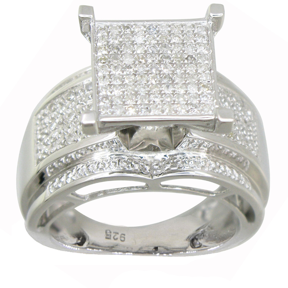 Sterling Silver 1/3ct TDW Diamond Ring - White